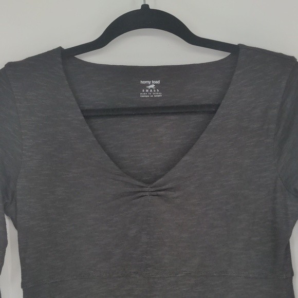 Horny Toad Women's Rosalinda Dress Size Small Organic Knee Length 1/2 Sleeve - Picture 3 of 11